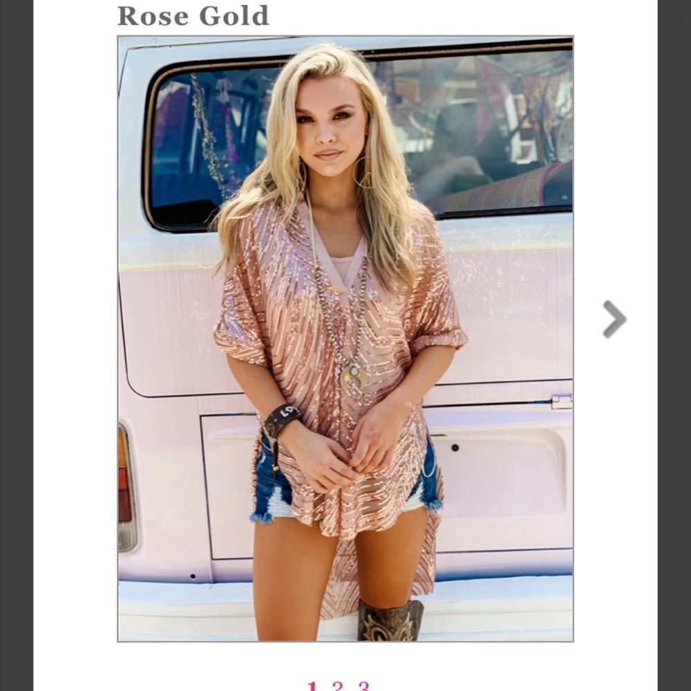 Rose gold sequin top